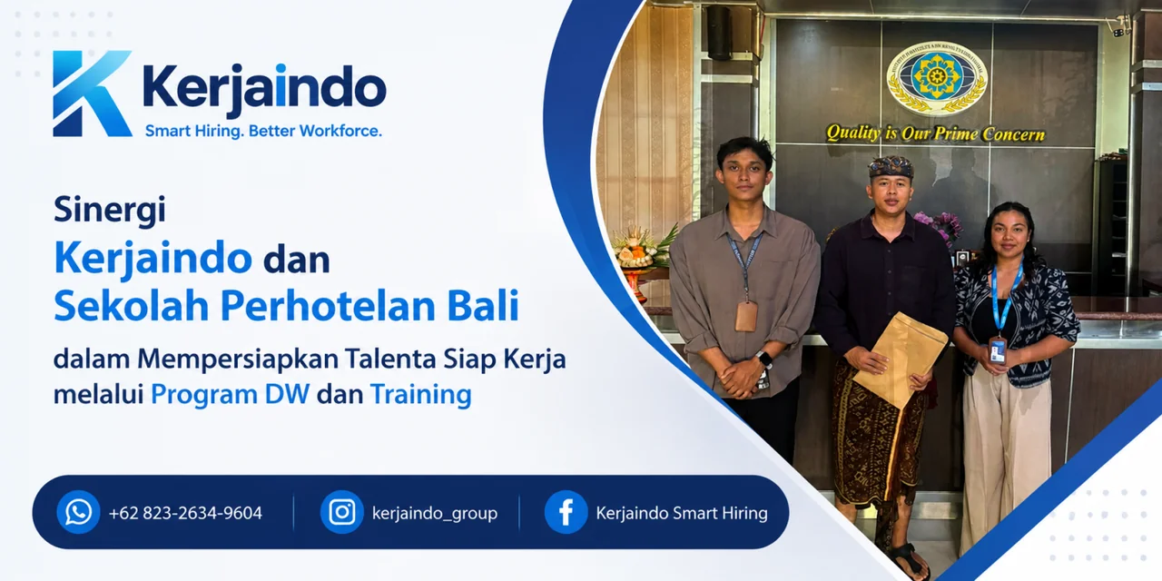 Ilustrasi Sinergi KerjaIndo dan Sekolah Perhotelan Bali dalam Mempersiapkan Talenta Siap Kerja melalui Program DW dan Training