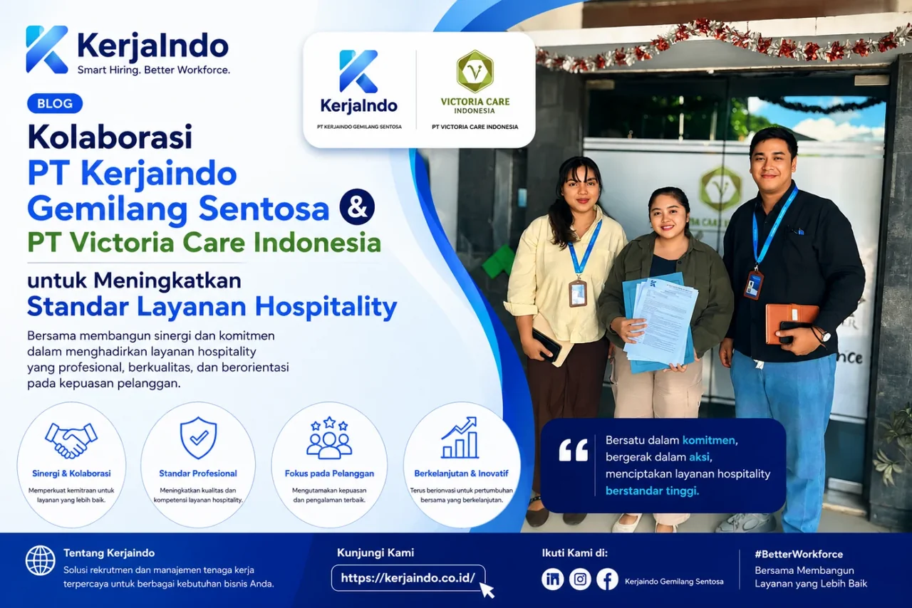 Perwakilan Kerjaindo dan PT Victoria Care Indonesia dalam kegiatan kolaborasi