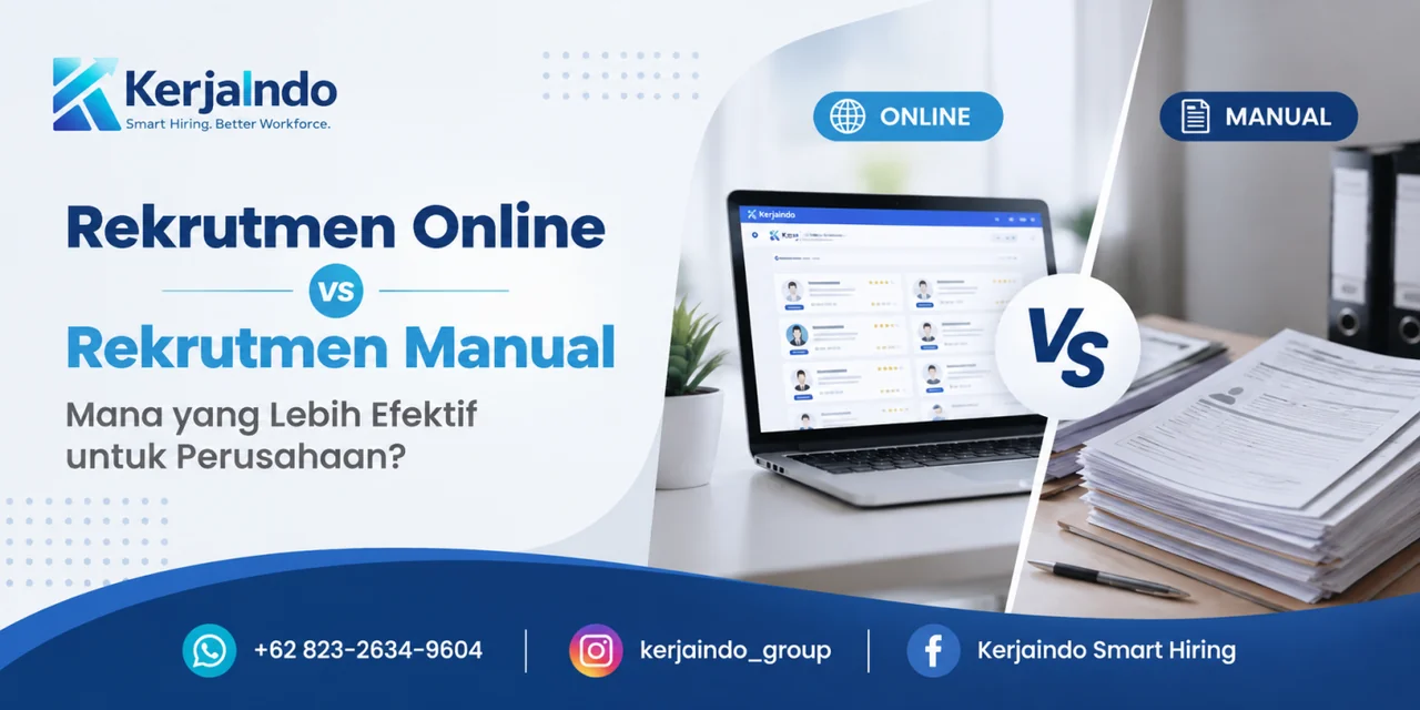 Ilustrasi Rekrutmen Online vs Rekrutmen Manual: Mana yang Lebih Efektif untuk Perusahaan?